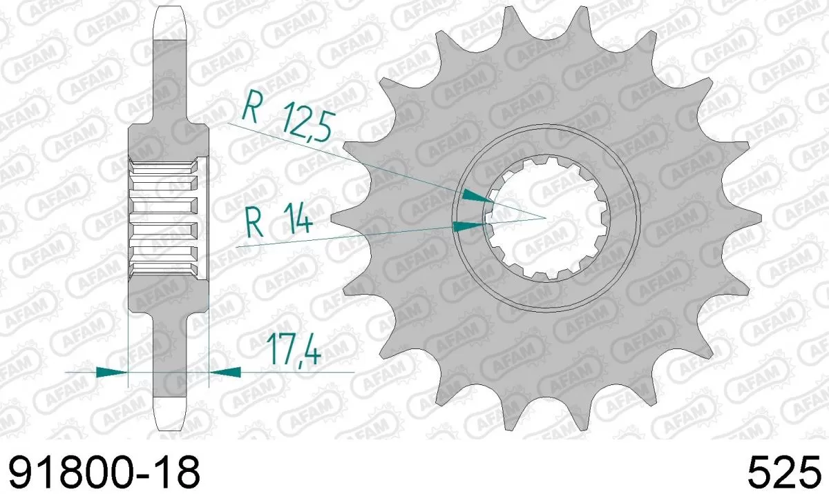 AFAM Sprocket Front 18T - 525