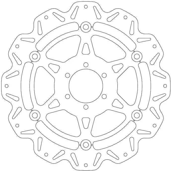 EBC Vee Floating Brake Disc Orange Centre VR614ORG