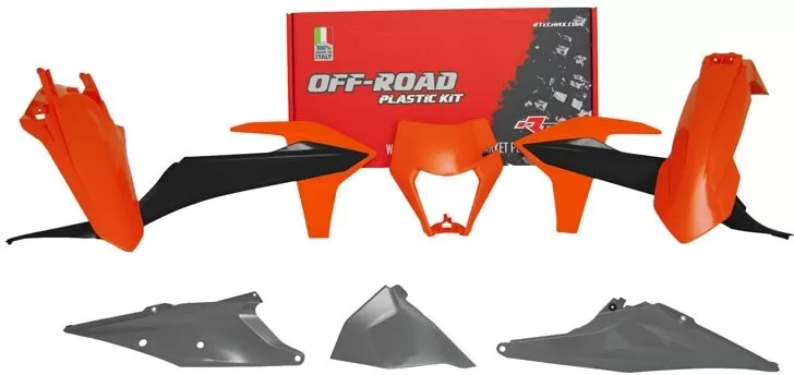 Rtech KTM Plastics Kit 6-Piece Orange/Black/Grey