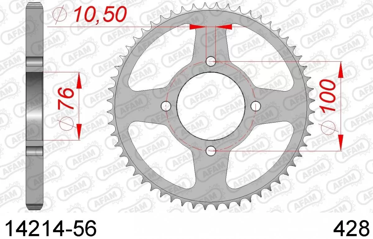 AFAM Sprocket Rear Steel 56T - 428