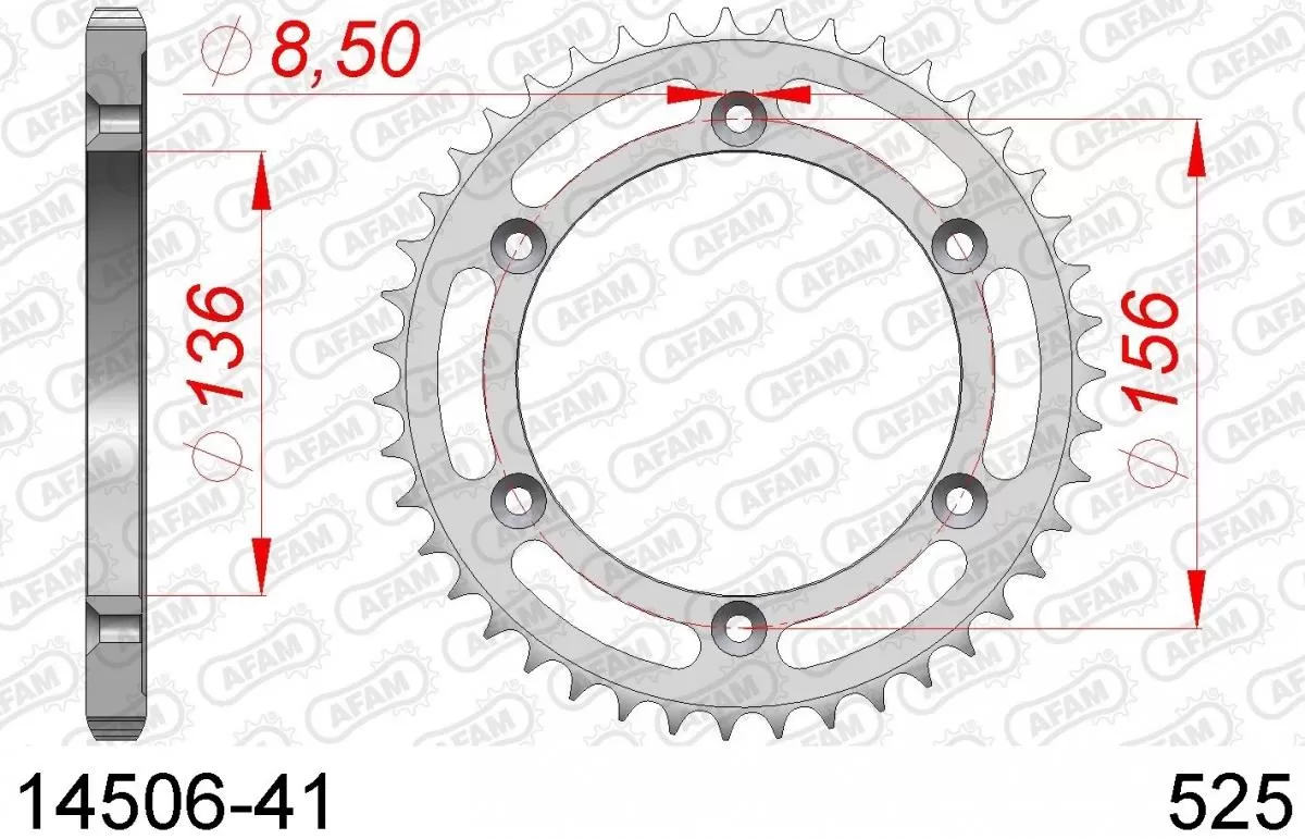 AFAM Sprocket Rear Steel 41T - 525