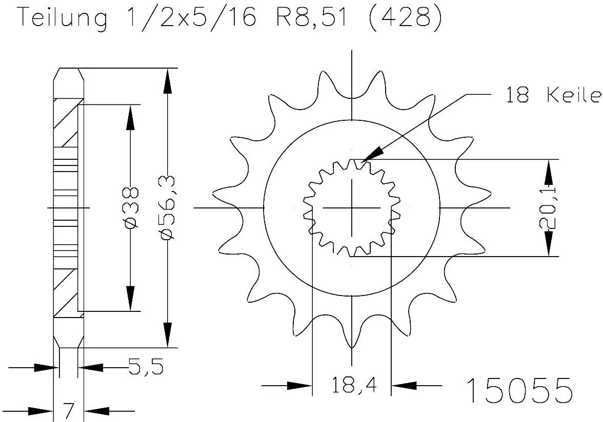 Esjot Sprocket Front 13T - 428
