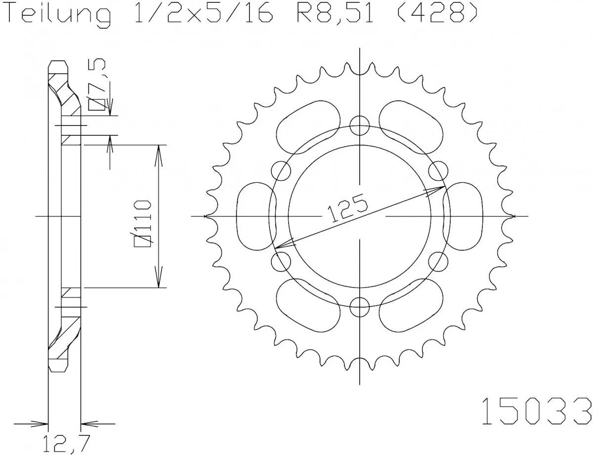 Esjot Sprocket Rear Steel 48T - 428