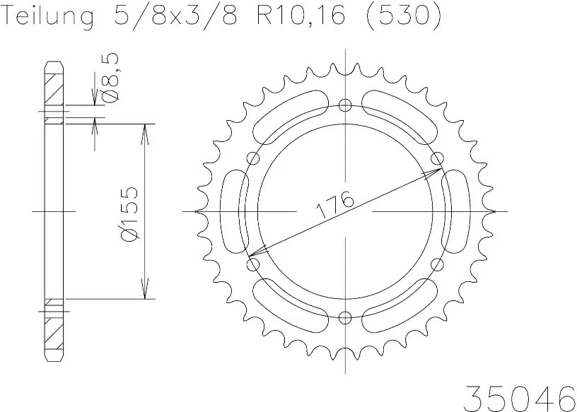 Esjot Sprocket Rear Steel 42T - 530