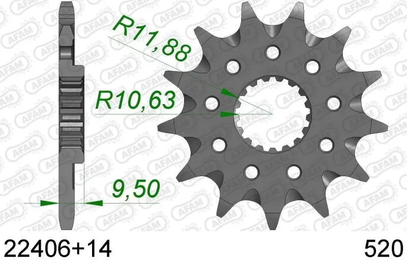 AFAM Sprocket Front 14T - 520