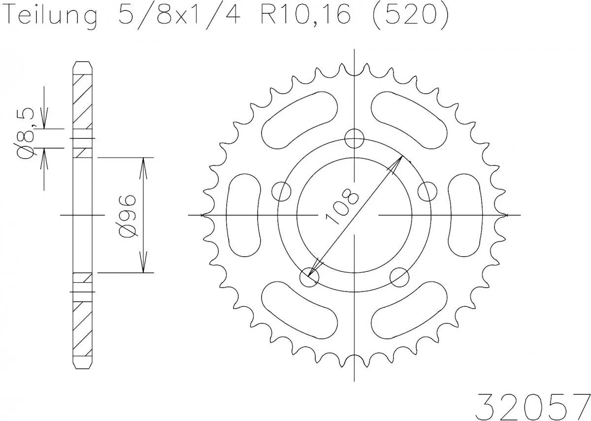Esjot Sprocket Rear Steel 41T - 520
