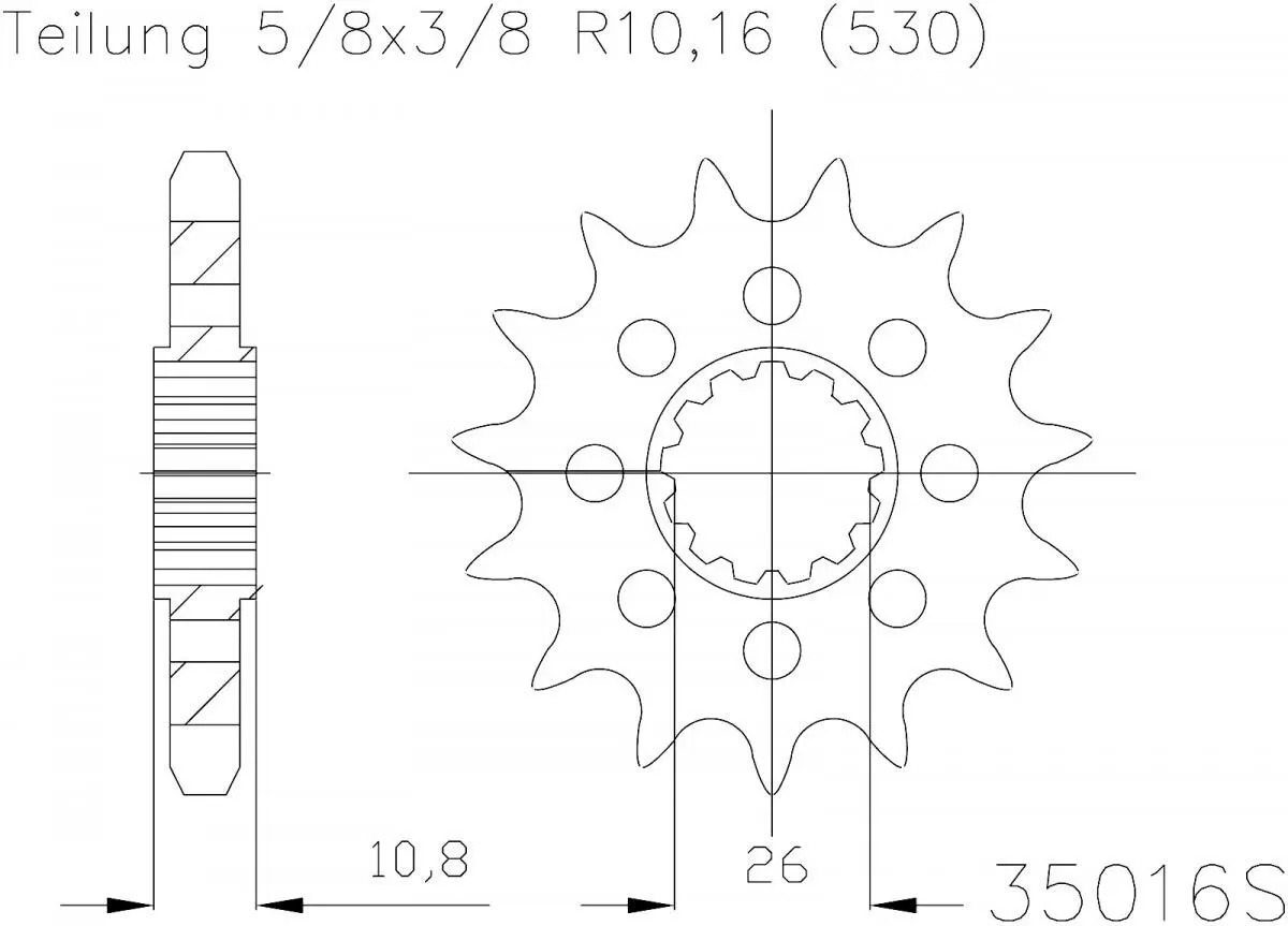 Esjot Sprocket Front LIGHT 16T - 530