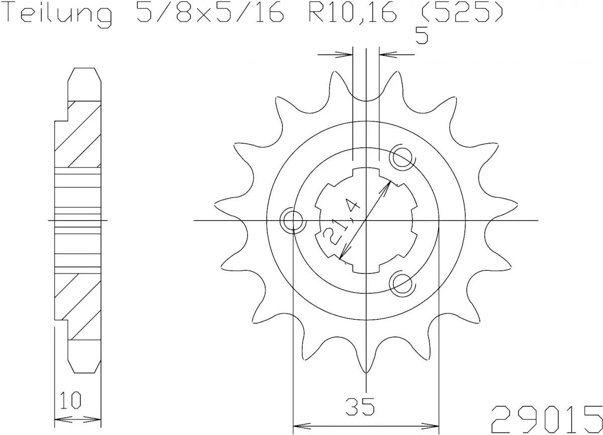 Esjot Sprocket Front 14T - 525