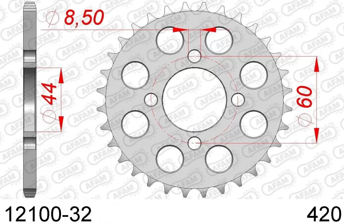 AFAM Sprocket Rear Steel 32T - 420