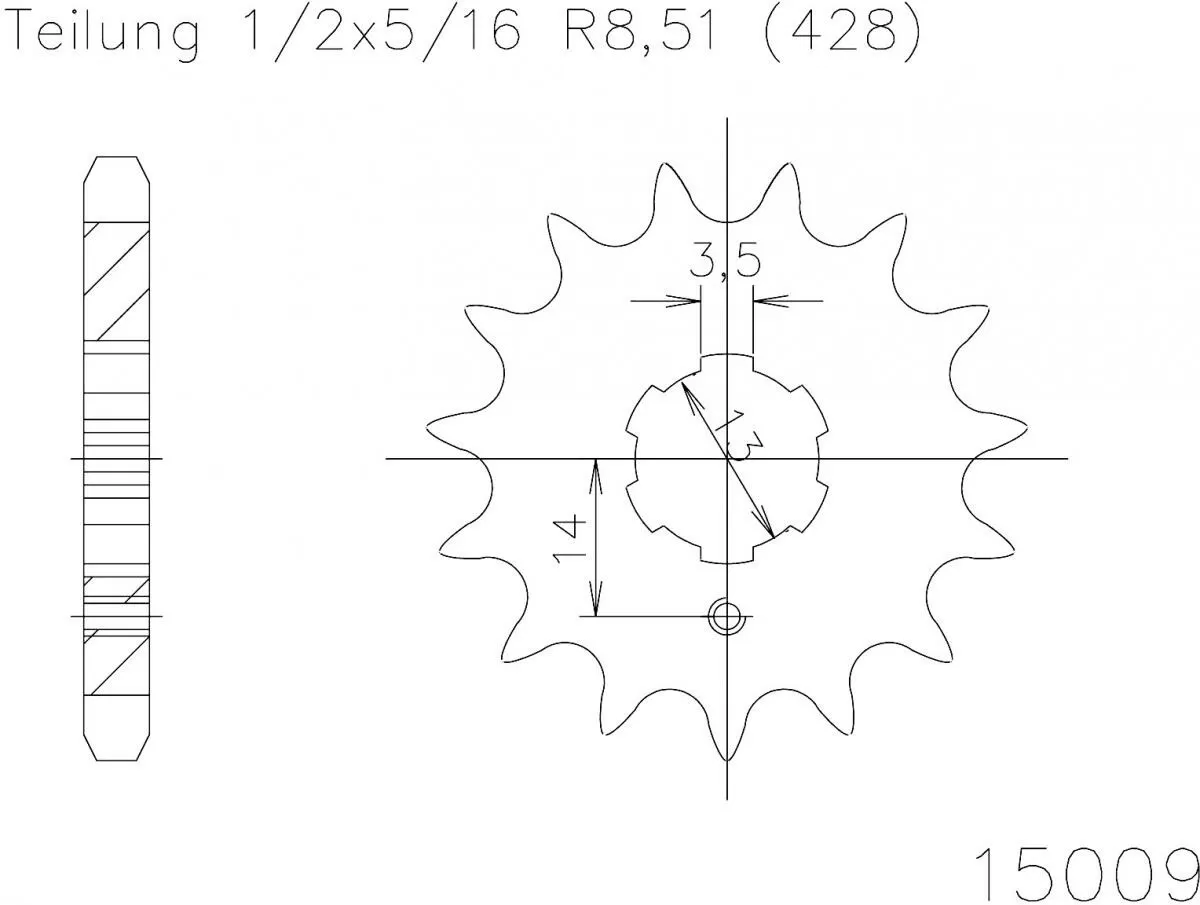 Esjot Sprocket Front 14T - 428