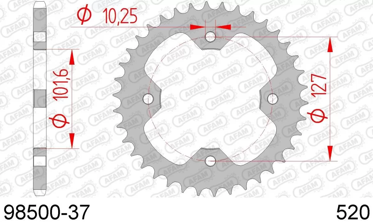 AFAM Sprocket Rear Steel 37T - 520