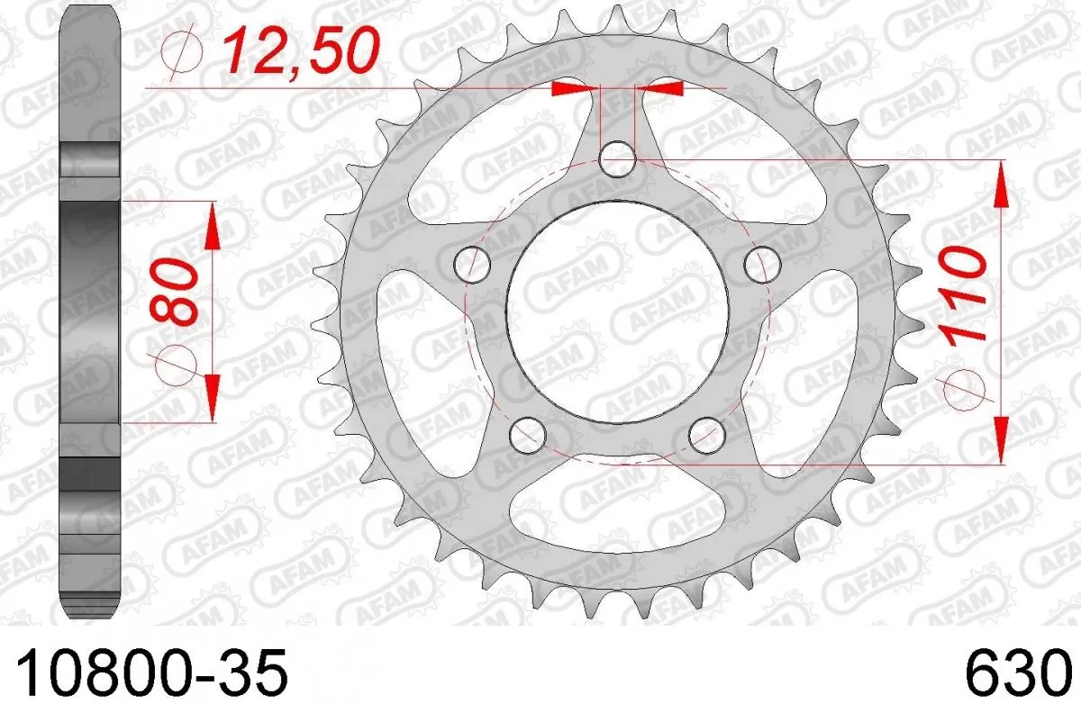 AFAM Sprocket Rear Steel 35T - 630