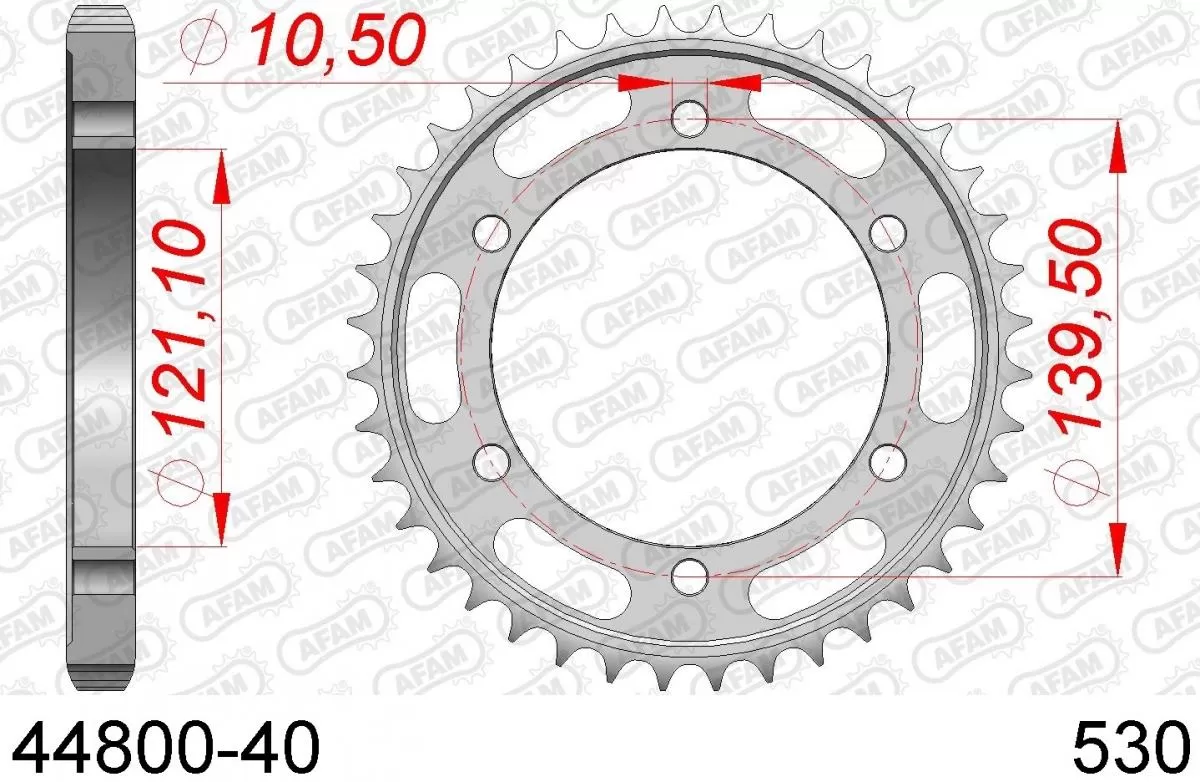 AFAM Sprocket Rear Steel 40T - 530