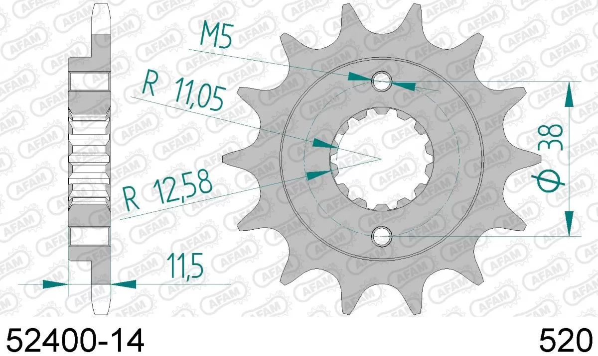 AFAM Sprocket Front 14T - 520