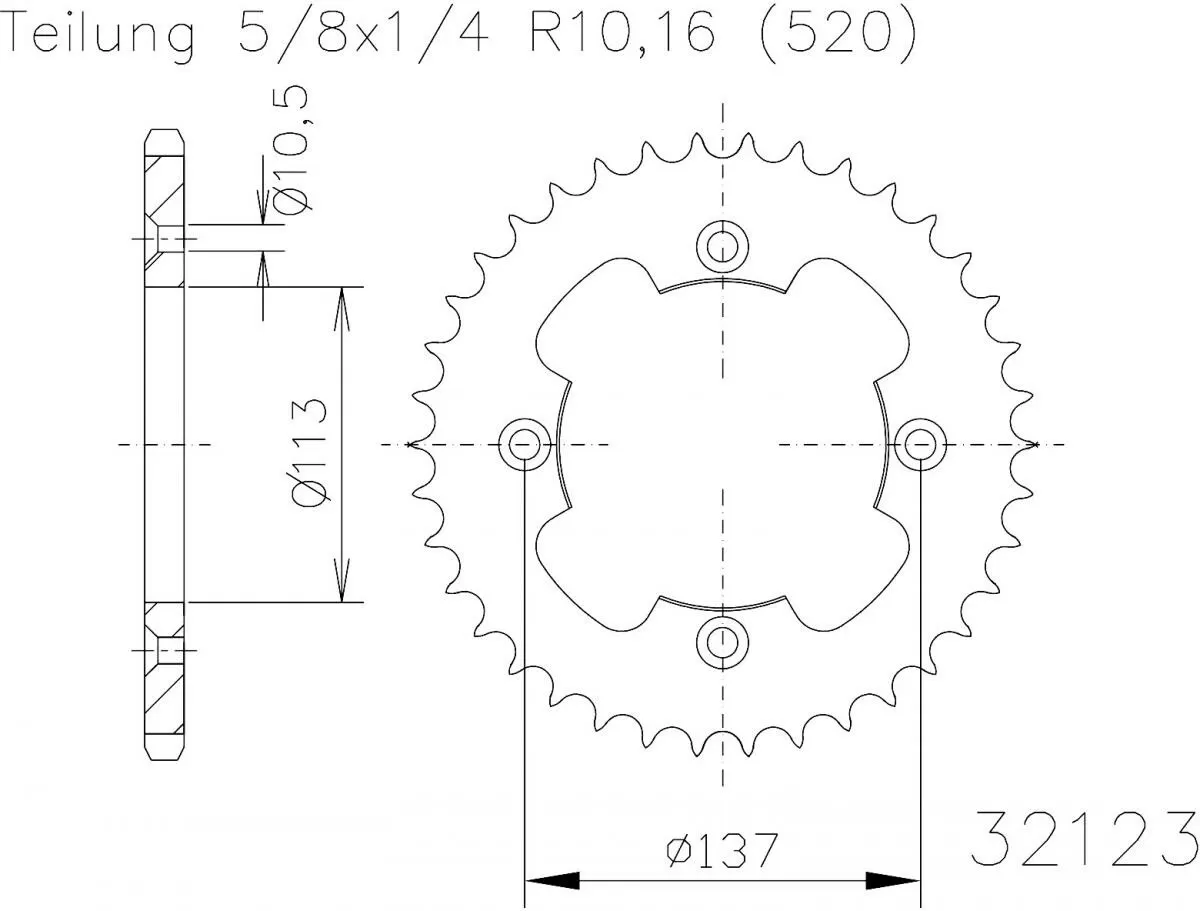 Esjot Sprocket Rear Steel 40T - 520