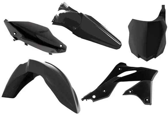 Rtech 5-piece Plastics Kit Black Kawasaki KXF 250