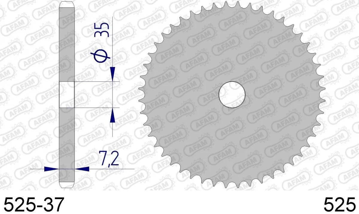 AFAM Sprocket Rear Aluminium - Blank - 525