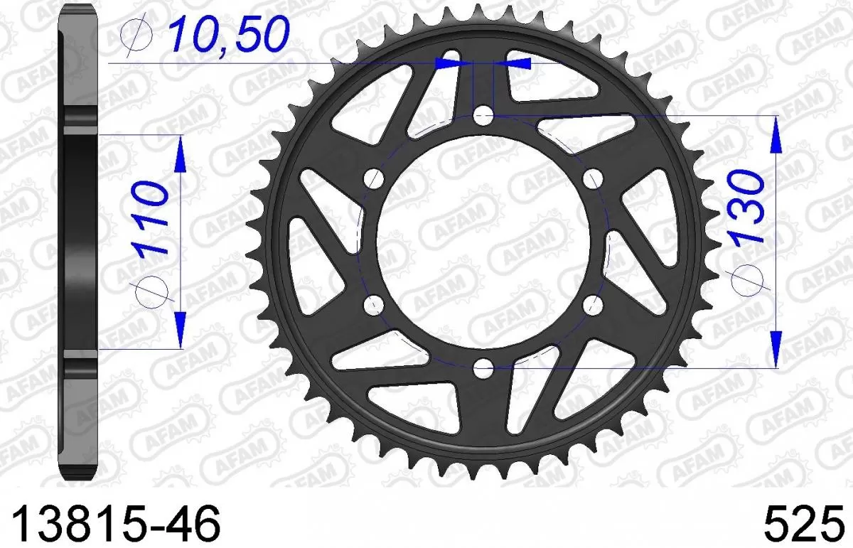 AFAM Sprocket Rear Aluminium 46T - 525