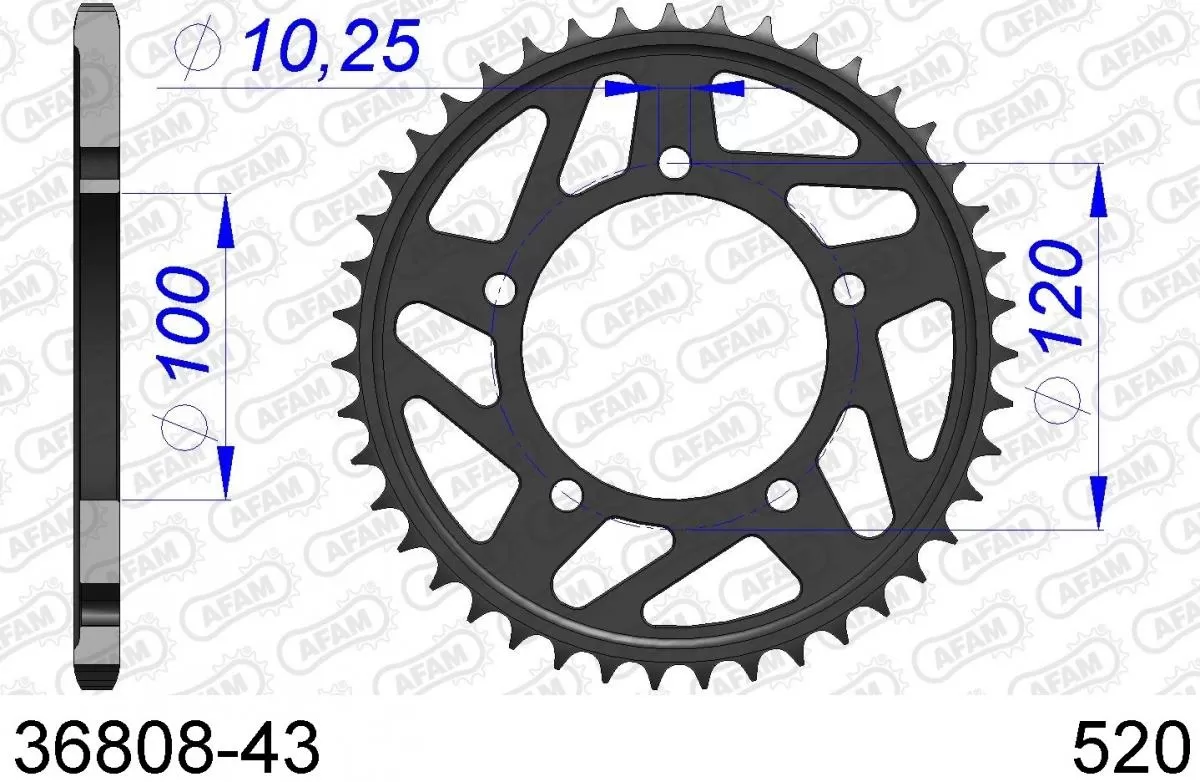 AFAM Sprocket Rear Aluminium 43T - 520
