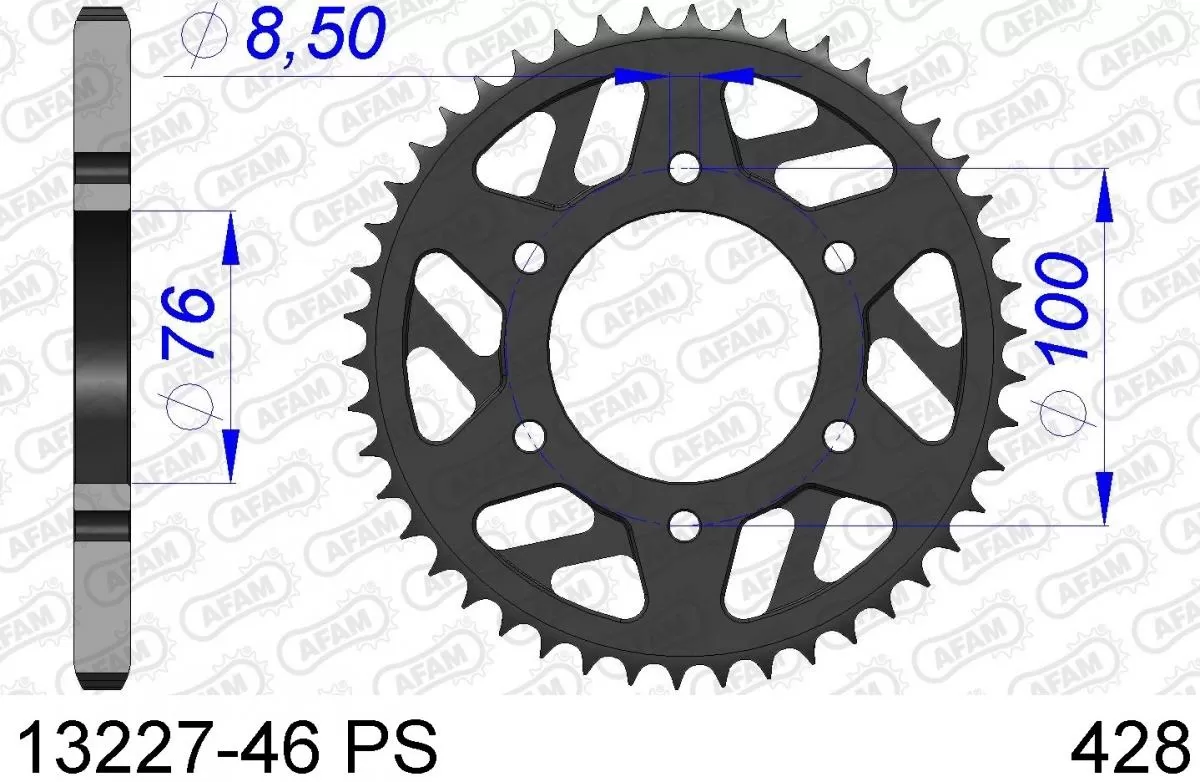 AFAM Sprocket Rear Aluminium 46T PS - 428