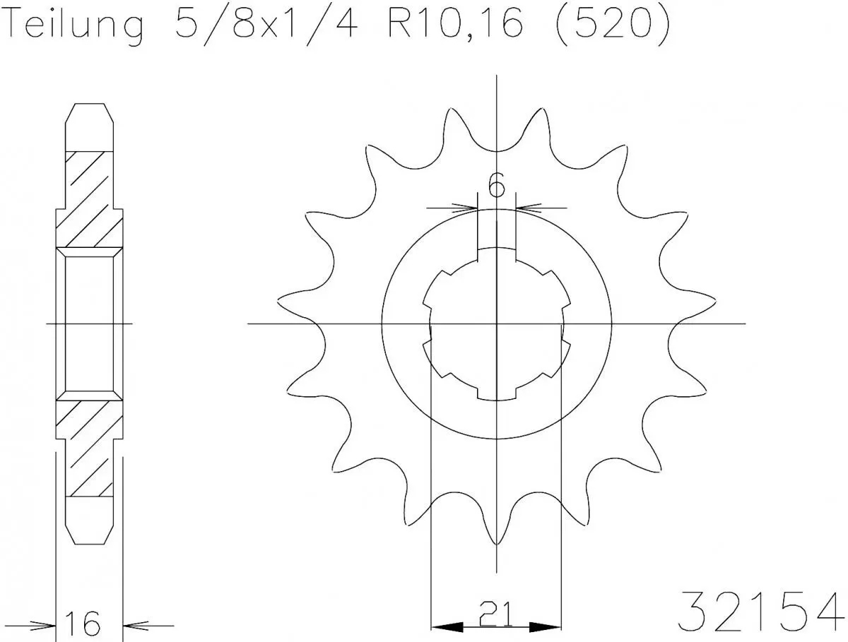 Esjot Sprocket Front 14T - 520