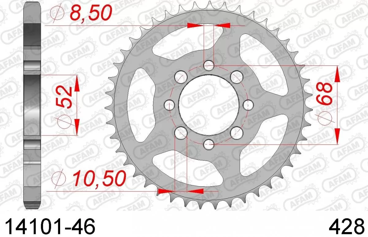 AFAM Sprocket Rear Steel 46T - 428