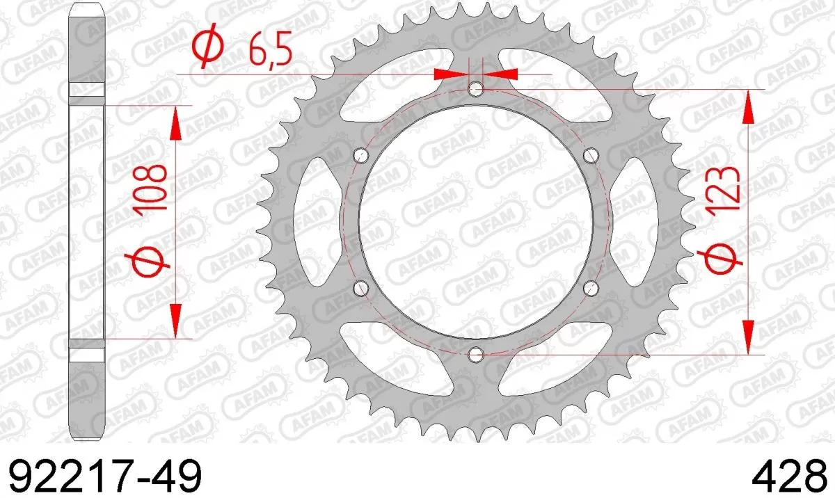 AFAM Sprocket Rear Steel 49T - 428
