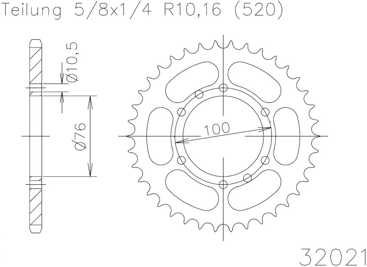 Esjot Sprocket Rear Steel 40T - 520