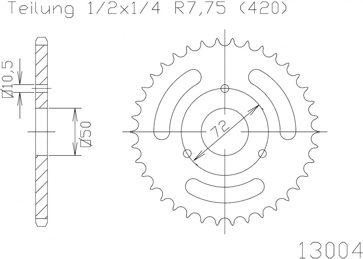Esjot Sprocket Rear Steel 47T - 420