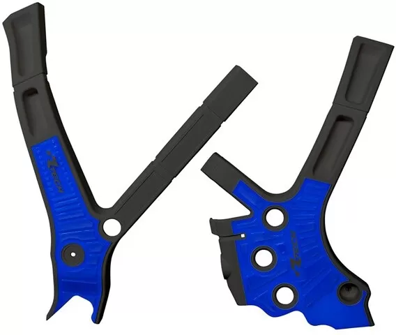 Rtech Bi-Material Frame Protectors YZ 125-250 Black/Blue