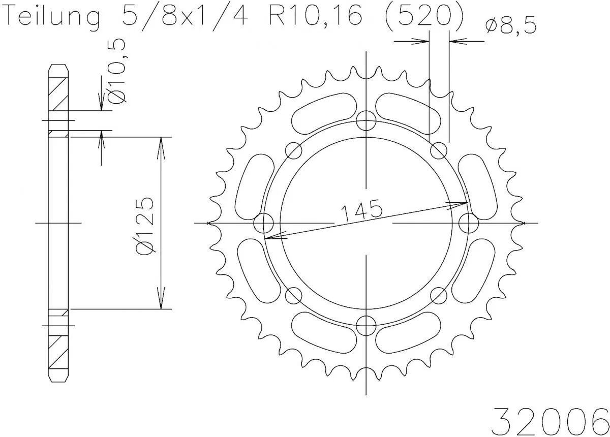 Esjot Sprocket Rear Steel 47T - 520