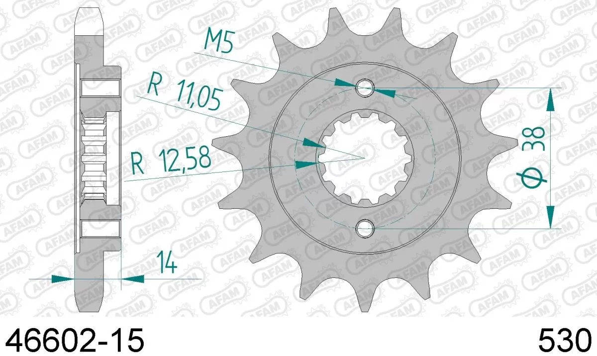 AFAM Sprocket Front 15T - 530