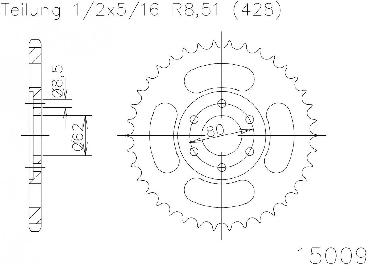 Esjot Sprocket Rear Steel 49T - 428