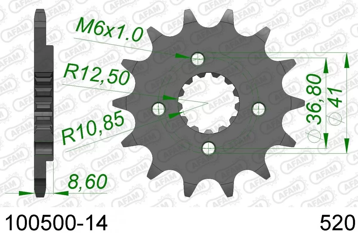 AFAM Sprocket Front 14T - 520