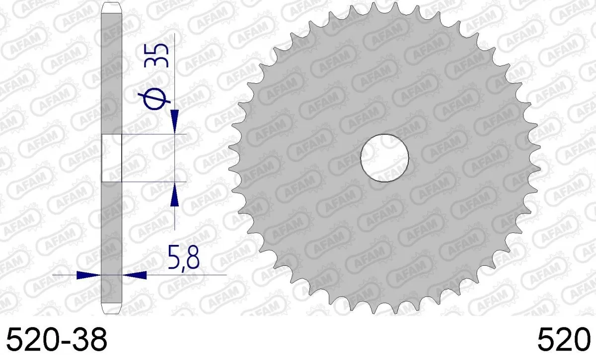 AFAM Sprocket Rear Aluminium - Blank - 520