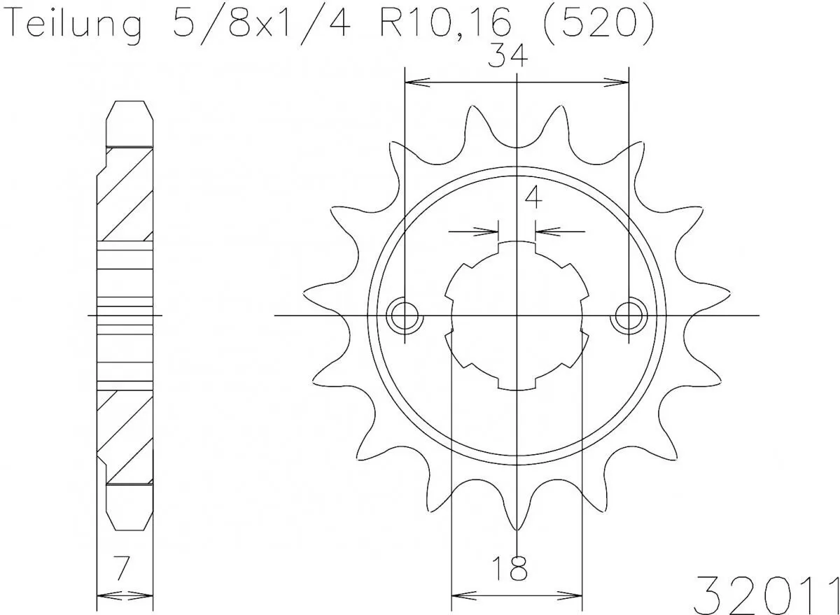 Esjot Sprocket Front 14T - 520