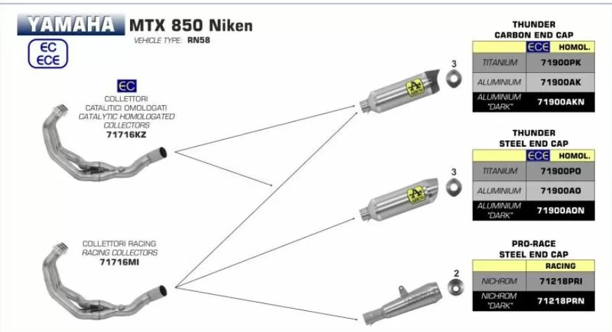 Arrow Exhaust Header Pipe 71716MI