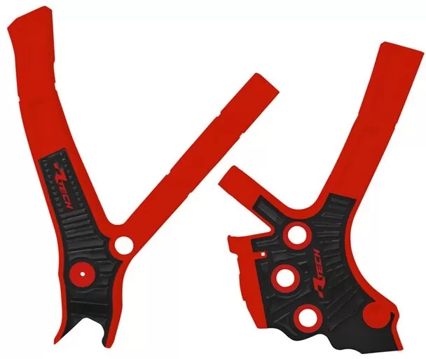 Rtech Plastic Frame Protectors Red/Black XE/XX 125-300