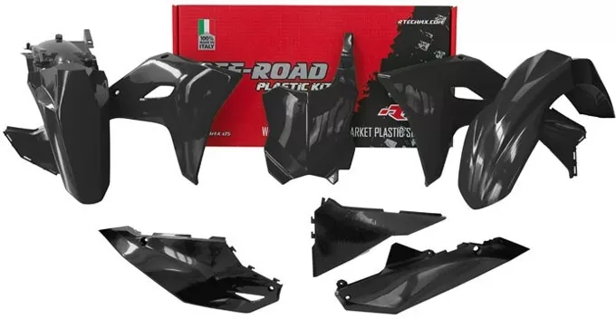 Rtech Plastic Kit 5 Pcs Black Kawasaki KX450 2024