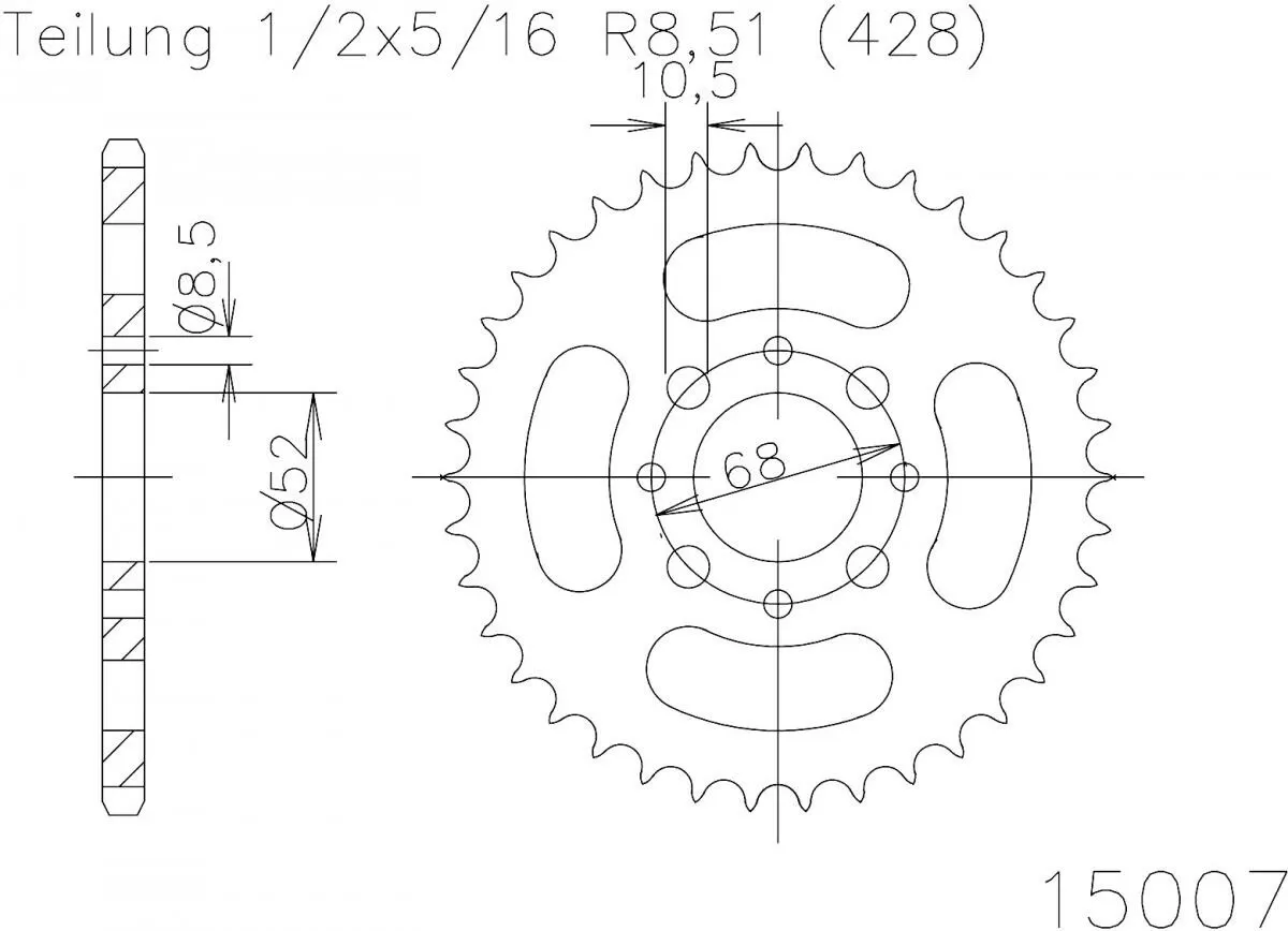 Esjot Sprocket Rear Steel 43T - 428