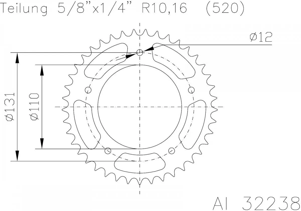 Esjot Sprocket Rear Aluminium 41T - 520