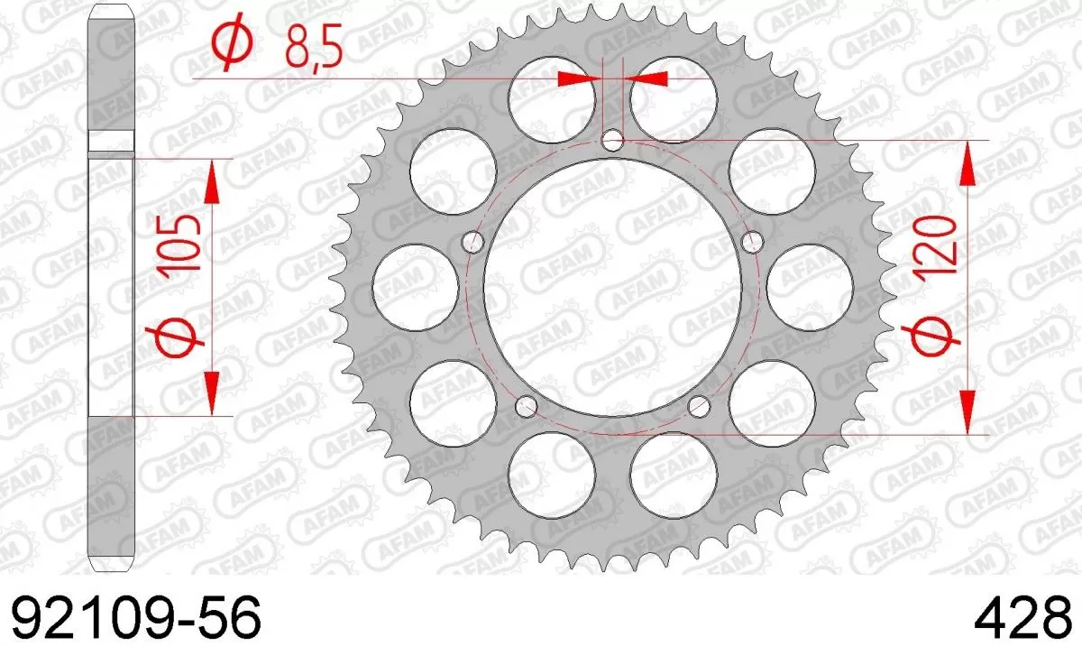 AFAM Sprocket Rear Steel 56T - 428