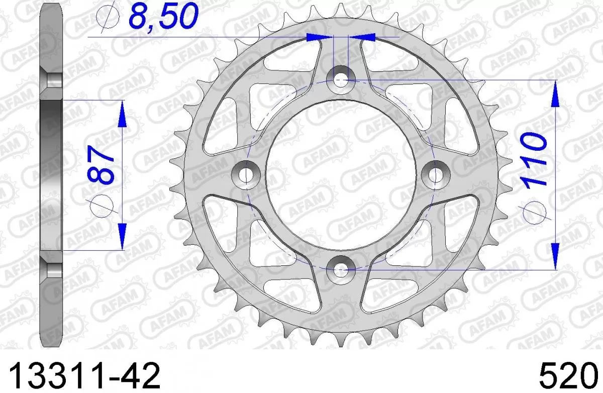 AFAM Sprocket Rear Aluminium 42T - 520