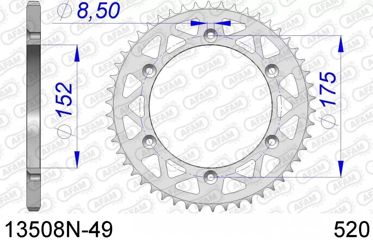 AFAM Sprocket Rear Aluminium 49T - 520