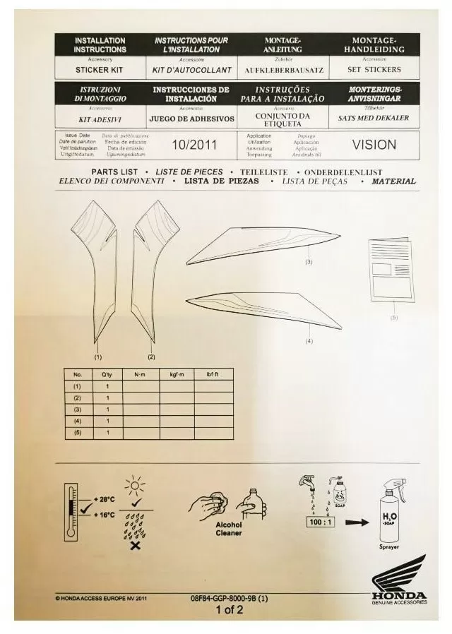 Honda Safari Sticker Kit Red