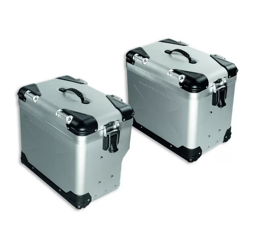 Set of aluminium side panniers