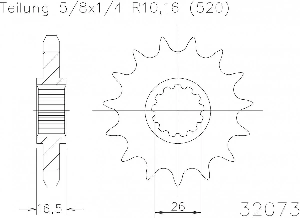 Esjot Sprocket Front 16T - 520