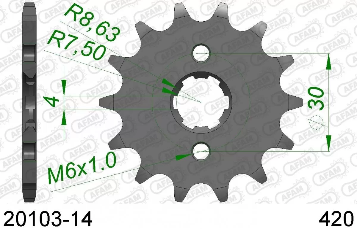 AFAM Sprocket Front 14T - 420