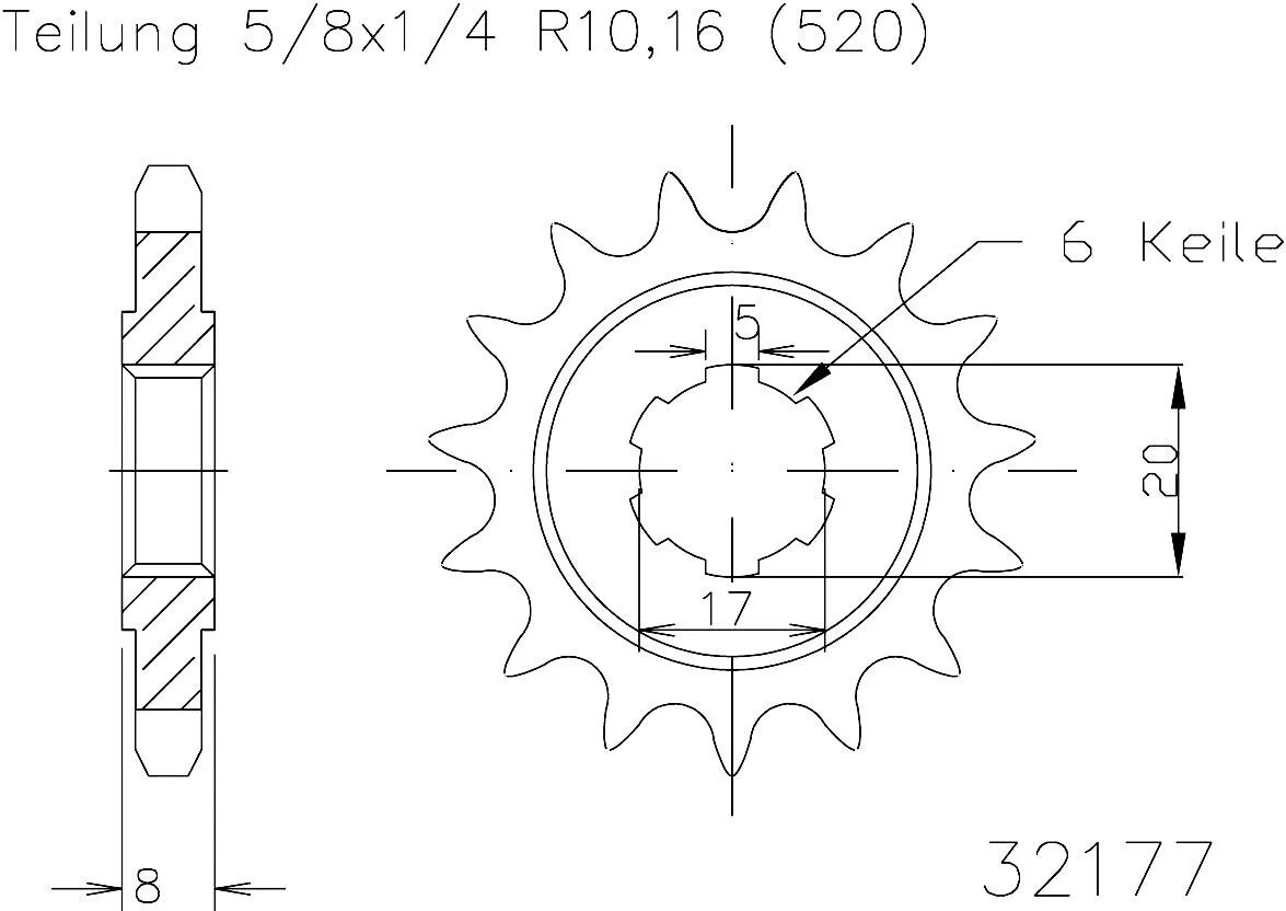 Esjot Sprocket Front 9T - 520
