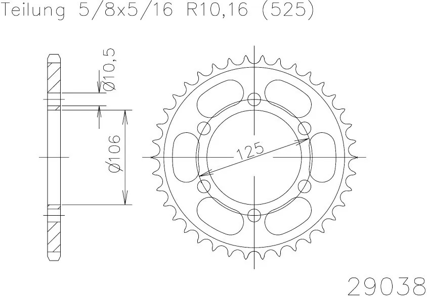 Esjot Sprocket Rear Steel 50T - 525
